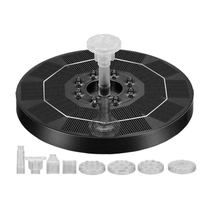 1xSolar Fountain Powered Bird Bath Floating Water Pump Garden Pools Pond D2G6
