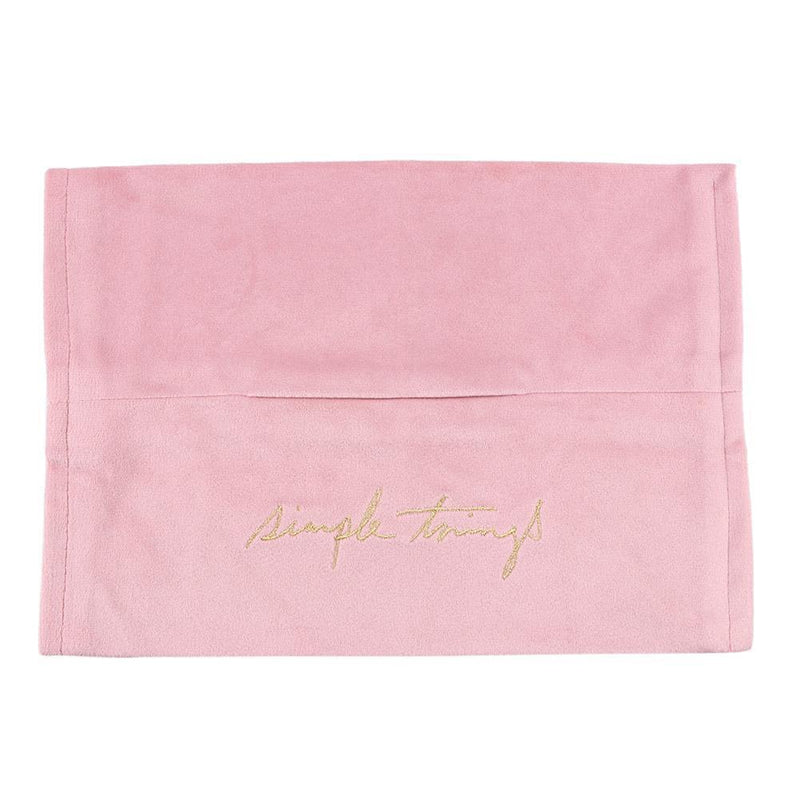 Embroidery Velvet Tissue Box Napkin Holder Car Paper Towel Container (Pink)