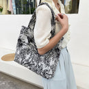 Fashion Women Forest Jacquard Canvas Shoulder Bag Large Capacity Handbags