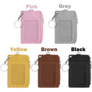 PU Leather Bus Cards Cover Business Wallet Keychain ID Card Holder Coin Purse