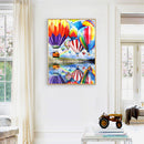 Hot Air Balloons Oil Paint By Numbers DIY Handpainted on Canvas Wall Picture Kit