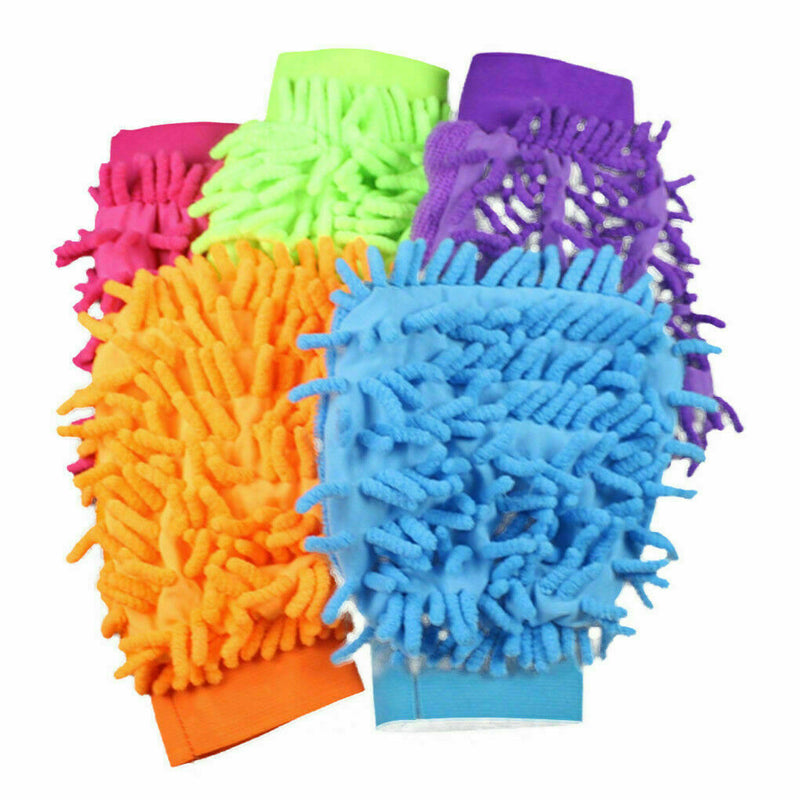 Super Mitt Microfiber Car Window Washing Cleaner Cloth Gloves J5O1 Duster X9Y0