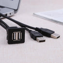 1M Dual USB 2.0 Built-in Female Adapter Port Extension Cable Car Car PC