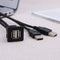 1M Dual USB 2.0 Built-in Female Adapter Port Extension Cable Car Car PC