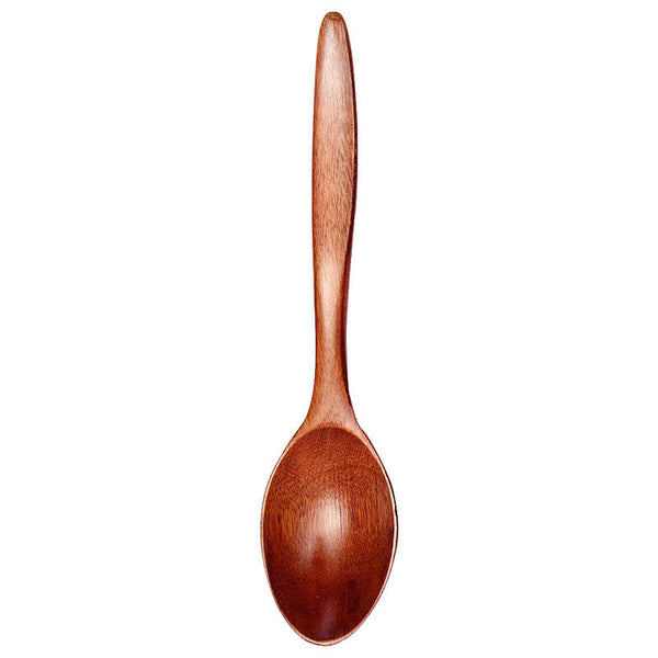 18CM HighQuality Wave Wood Spoon Flatware Kitchen Tool Stir Soup Dessert C4O7