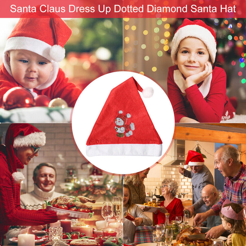 DIY Mosaic Christmas Hat Diamond Painting Kit Animal Rhinestone Drawing Crafts