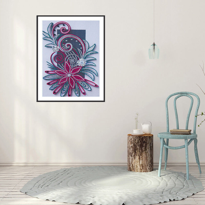 Partial Drill 5D DIY Special Shaped Diamond Painting Flowers Kit (AK042) Newly