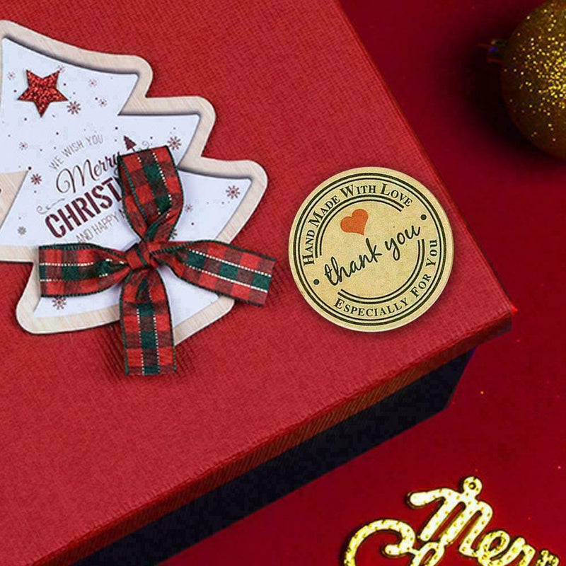 500pcs/Roll Hand made with Love Thank you Stickers Scrapbook Lables C L6C0 U5E3