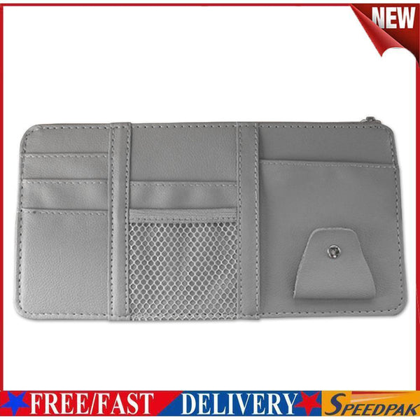 Automobile Car Sun Visor Organizer Storage Bag Hanging Card Holder (Grey) #F