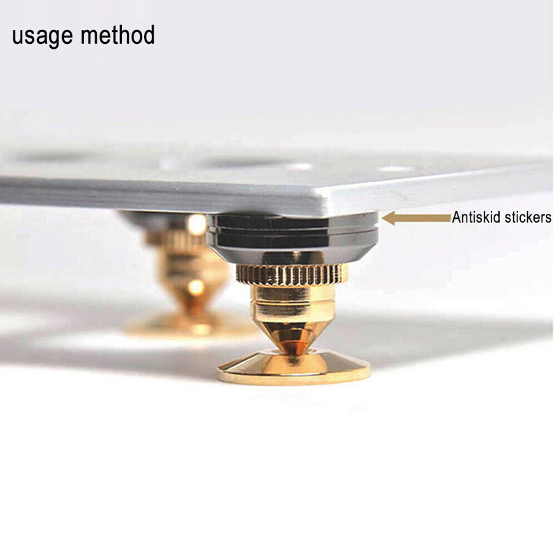 4pcs Speaker Spikes Stand CD Subwoofer Amplifier Turntable Isolation Feet Newly