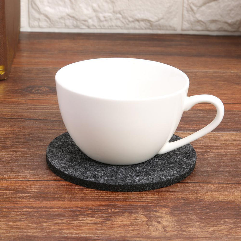 20pcs Felt Cup Mats Coasters Heat Resistant Coffee Tea Pad (B Dark Grey)