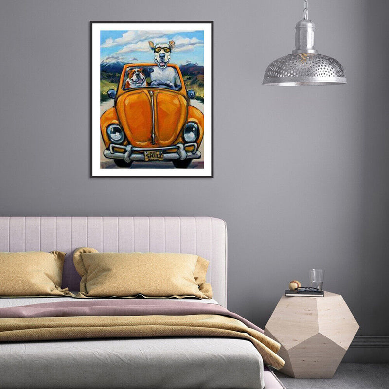 5D DIY Driving Dogs Full Square Drill Diamond Painting Kit Handicraft Art