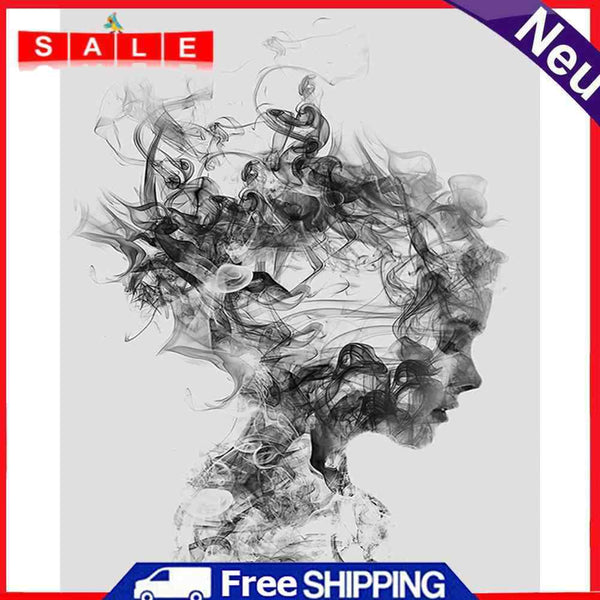 Oil Paint by Numbers Smog Girl Canvas Artwork Living Room Picture Art Decoration