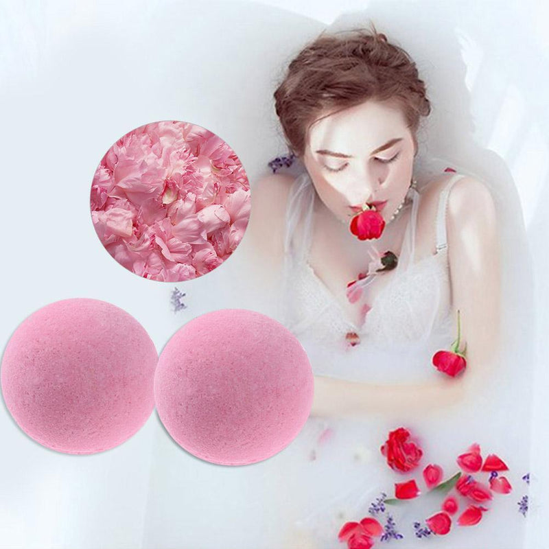 Bath Salt Ball Body Skin Whiten Relief Bubble Shower Ball (Red)