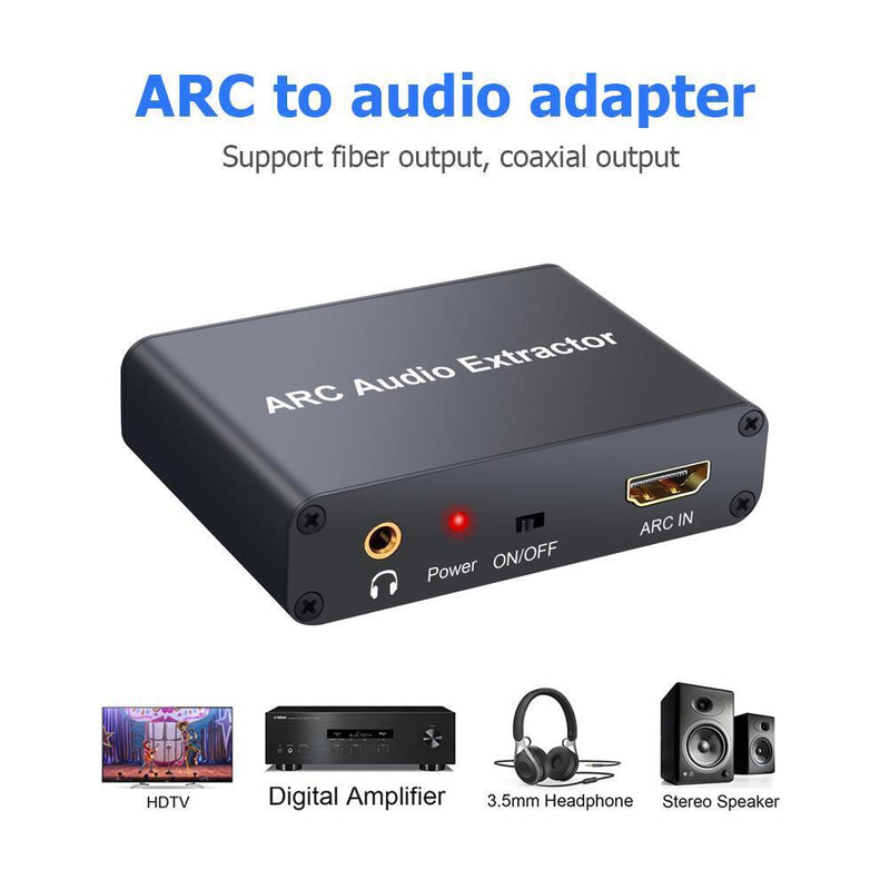 192KHz ARC Audio Adapter HDMI-compatible Digital Audio Extractor to Analog