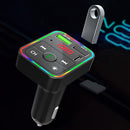 F2 Car Bluetooth 5.0 FM Transmitter LED Backlit Handsfree MP3 Player USB Charger