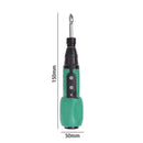 LED Anti-Slip Rod Handle Electric Screwdriver Kit Torque USB Drill (Green)