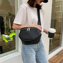 Pure Color PU Leather Shoulder Chest Pouch Women Girls Crossbody Messenger Bags
