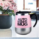 Stainless Steel Self Stirring Mug Auto Electric Coffee Mixing Cup (Pink)