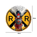 Round Metal Tin Sign Retro Train Plaque for Bar Pub Club Cafe Garage (4)