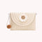Straw Clutch Bag Women Woven Pompom Flower Shoulder Crossbody Purse Handbag