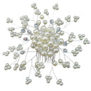 Bride Hair Comb Clip Crystal Rhinestone Flower Faux Beads Wedding Bridal Hair