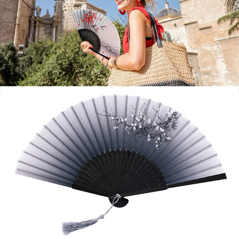 #A Chinese Style Folding Fan Art Craft Home Decoration Ornaments Dance Hand Fans