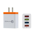 4 USB Travel Wall 3A Fast Charging Charger US Plug Adapter (Orange) 2PCS