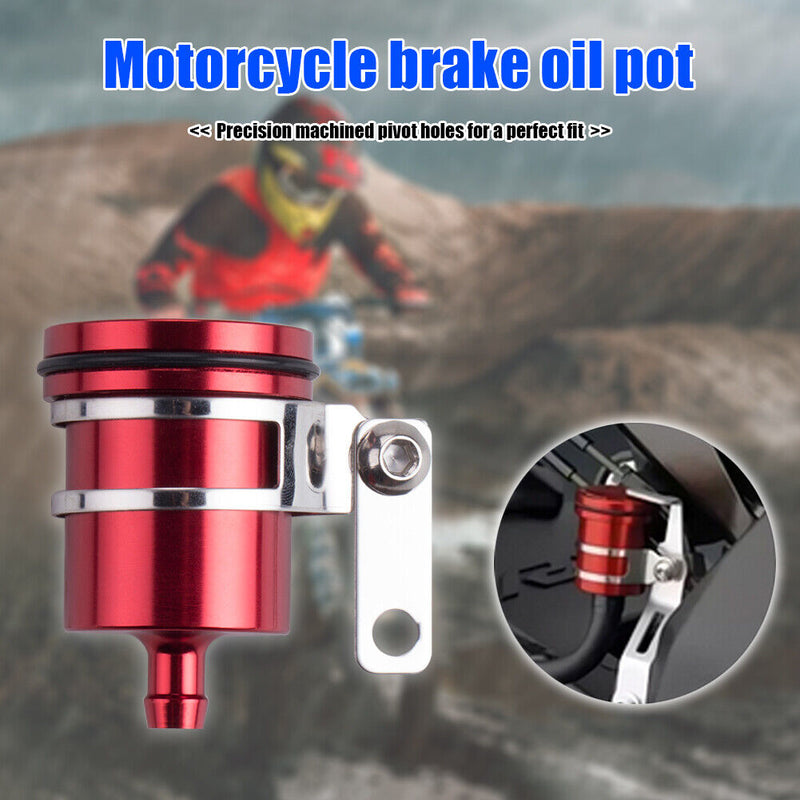 Universal Motorcycle Brake Fluid Reservoir Clutch Tank Oil Fluid Cup (Red) Newly