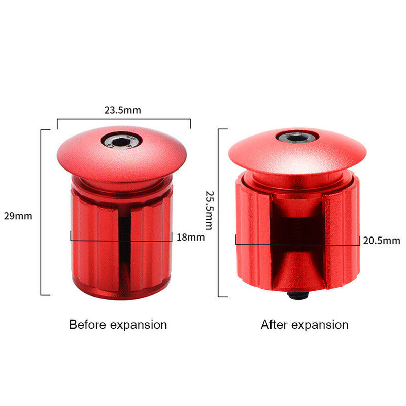 1 Pair MTB Handlebar Plugs Aluminum Alloy Road Bicycle Grip Plug (Red) Newly