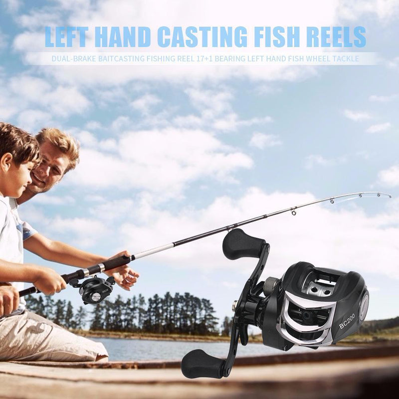 Lizard Low Profile Baitcasting Fishing Reel 17+1BB Right Hand Fish Reel Tackle