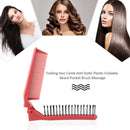 Folding Hair Comb Anti Static Plastic Foldable Beard Pocket Brush (Red) Newly