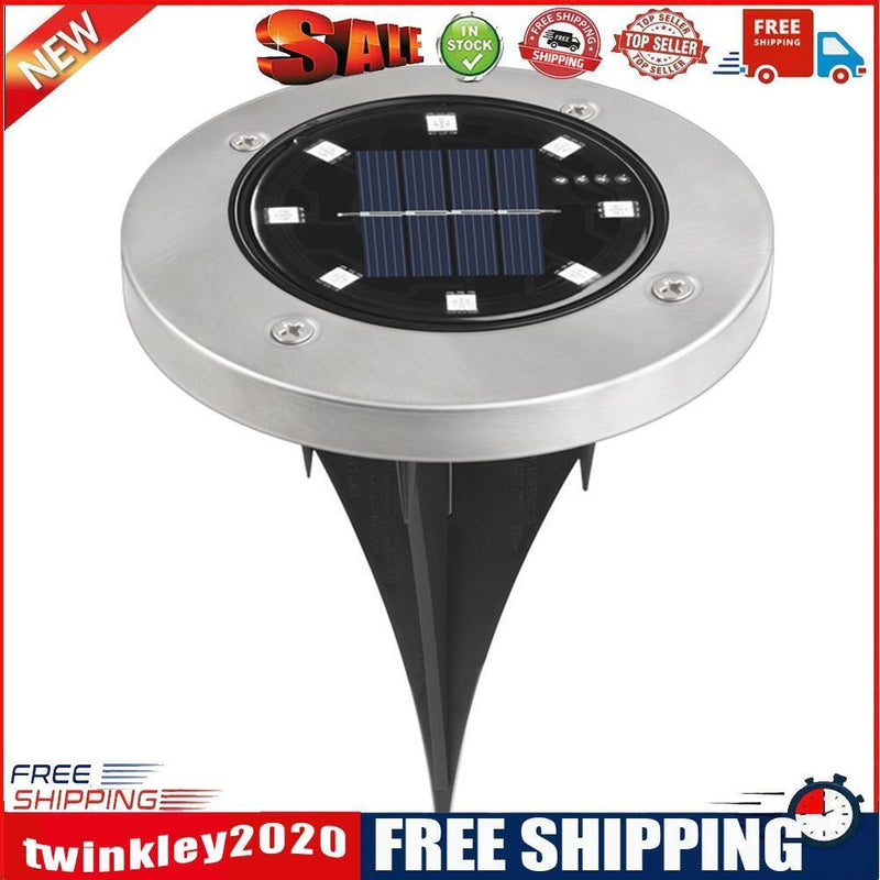 8LED Solar Underground Light Waterproof Color Changing Garden Buried Lamp