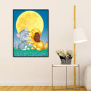 5D DIY Diamond Painting Full Moon Cat Dog Full Round Rhinestone Wall Drawing Kit