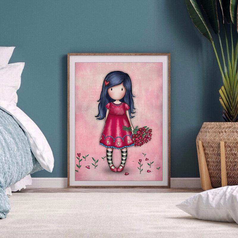 Oil Paint By Numbers Little Girl Coloring Picture Digital Drawing