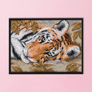 14CT Stamped Cotton Thread Cross Stitch Kit Lying Tiger Embroidery (DA244) Newly