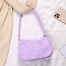 Retro Women Pure Color Butterfly Chain Underarm Bag Hobos Handbag (Purple)