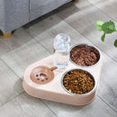 Cat Drinking 3 in 1 Dog Feeder Bowl Stainless Steel Automatic Water Bottle