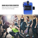 Digital Hand Press Clicker Portable Manual Tally with LED Backlight (Blue) Newly