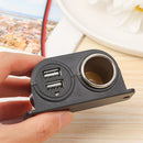 Socket Splitter Two USB Port Car Cigarette Lighter Power Adapter Fast Charger