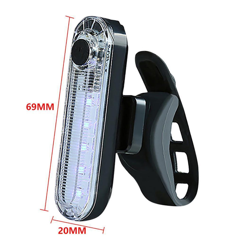 Rear Bike Tail Light Waterproof Bicycle Taillight for Night Riding (White)