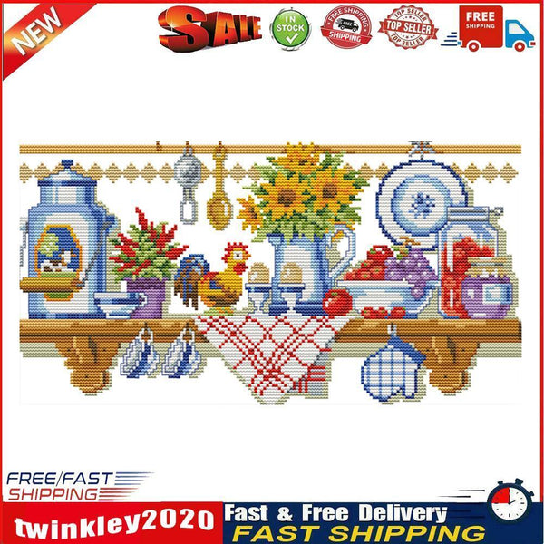 Home Cross Stitch 14CT Stamped Embroidery DIY Handwork (J169 Kitchen) Newly