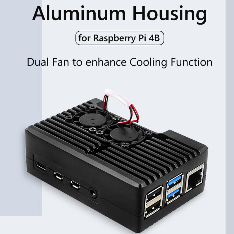 Aluminum Alloy Case Heat Dissipation Cooling Enclosure for Raspberry Pi 4B