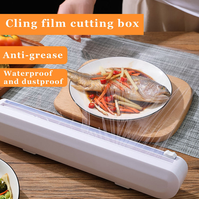 Food Wrap Dispenser - Suction Cup Design Reusable Foil and Cling Film Cutter