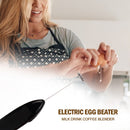 Electric Eggbeater Milk Drink Coffee Blender Egg Beater Stirrer (Black)