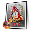 Handmade Red Cap Gnome 5D DIY Full Round Drill Drawing Kit Art Diamond Painti