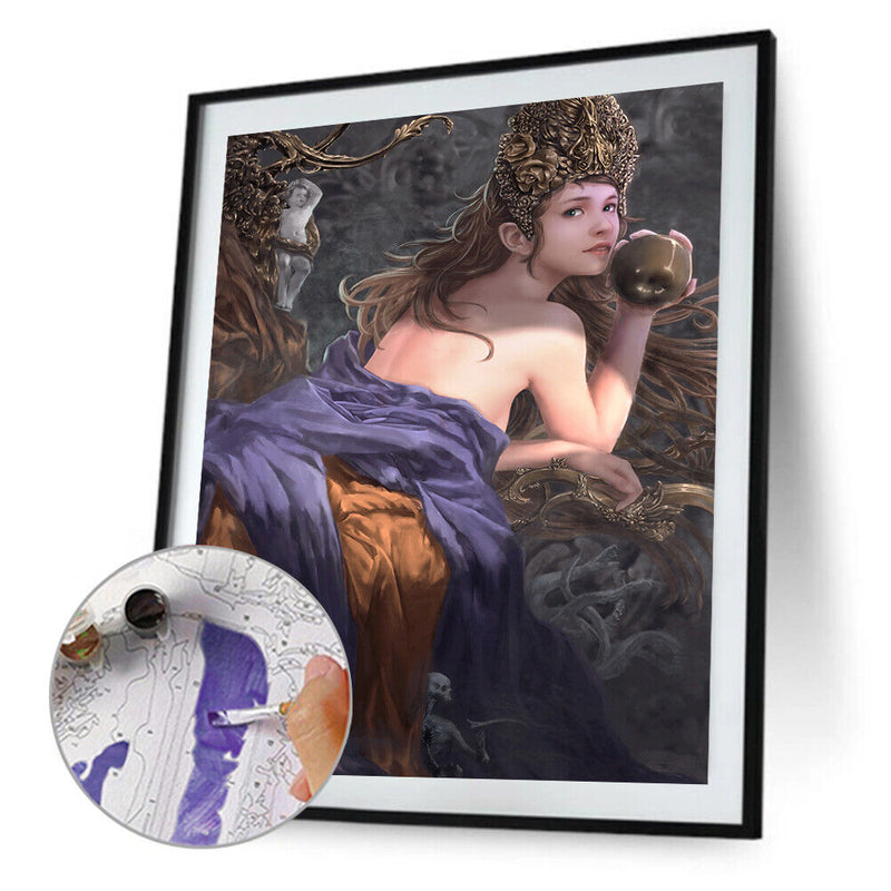 Purple Girl Oil Paint By Numbers Kits Canvas DIY Picture Home Decoration Gifts