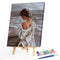 Frameless Oil Paint By Numbers DIY Girl Back Picture Craft Kit for Living Room