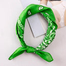 Hip Hop Women Men Shawl Cashew Flower Square Scarf Hair Band (Light Green)