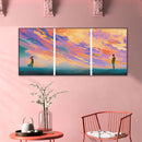 3 Panels Sunset Couples Oil Paint By Numbers Kits DIY Craft Coloring Drawing Art
